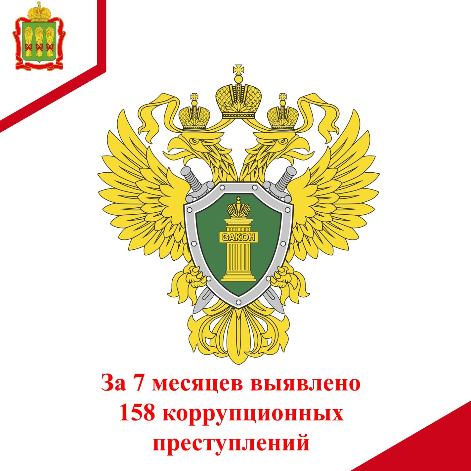 За 7 месяцев выявлено 158 коррупционных преступлений в регионе