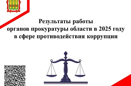 Результаты работы органов прокуратуры области в 2025 году в сфере противодействия коррупции Результаты работы органов прокуратуры области в 2025 году в сфере противодействия коррупции