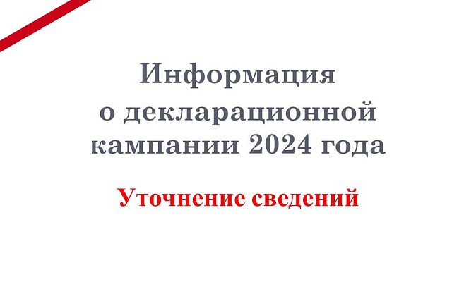 О декларационной кампании 2024 года. Уточнение сведений О декларационной кампании 2024 года. Уточнение сведений