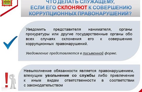 Что делать служащему, если его склоняют к совершению коррупционных правонарушений? Что делать служащему, если его склоняют к совершению коррупционных правонарушений?