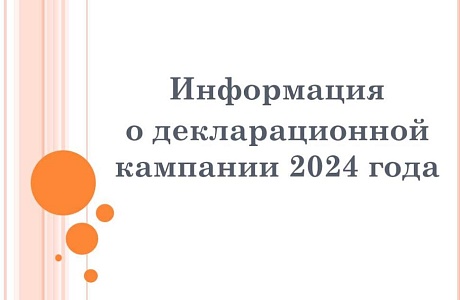 Информация о декларационной кампании 2024 года Информация о декларационной кампании 2024 года